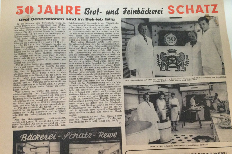 50 Jahre Bäckerei Schatz 1962